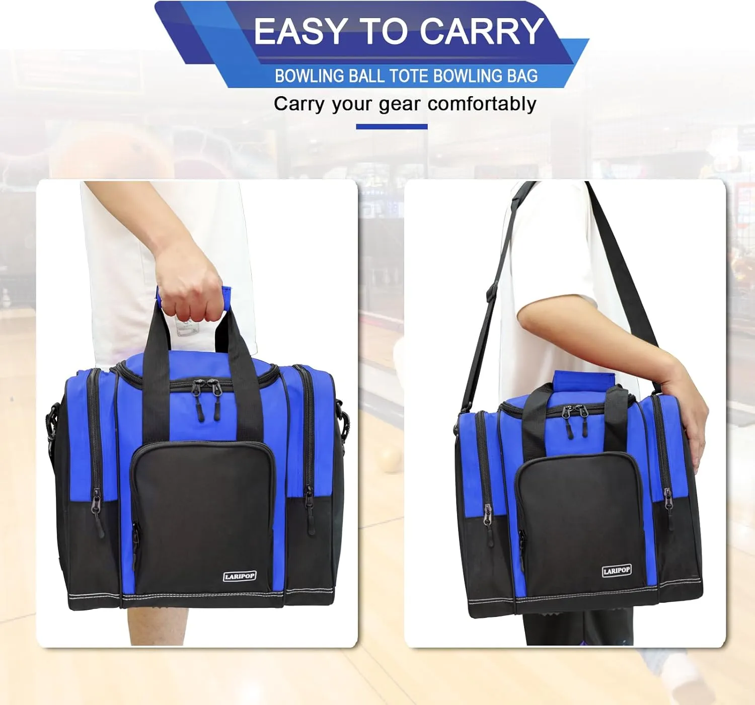 Bowling Ball Bag for Single Ball, 2022 Bowling Ball Tote Bowling bag with Padded Holder - Fits Shoes up to Mens Size 14 and Bowling Accessories