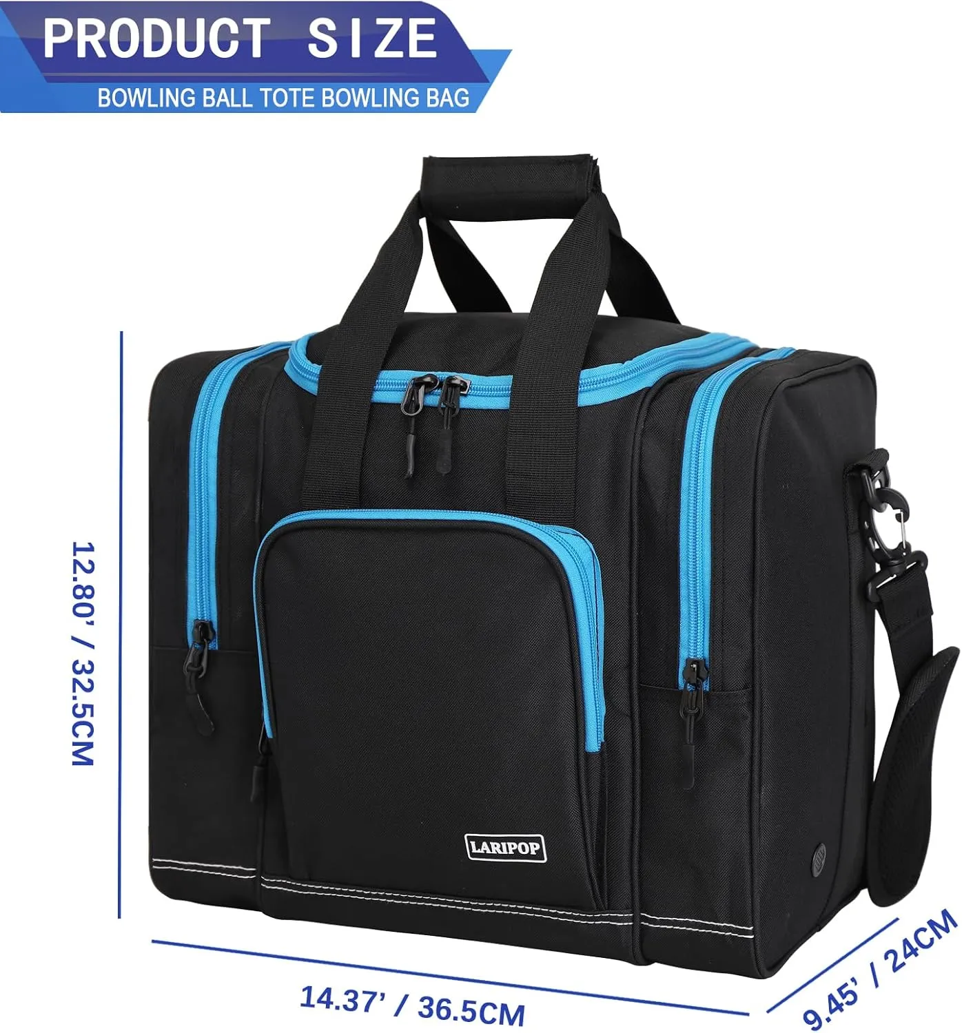 Bowling Ball Bag for Single Ball, 2022 Bowling Ball Tote Bowling bag with Padded Holder - Fits Shoes up to Mens Size 14 and Bowling Accessories