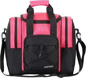 Bowling Ball Bag - Single Ball Tote with Padded Holder, Shoe Compartment and Strap