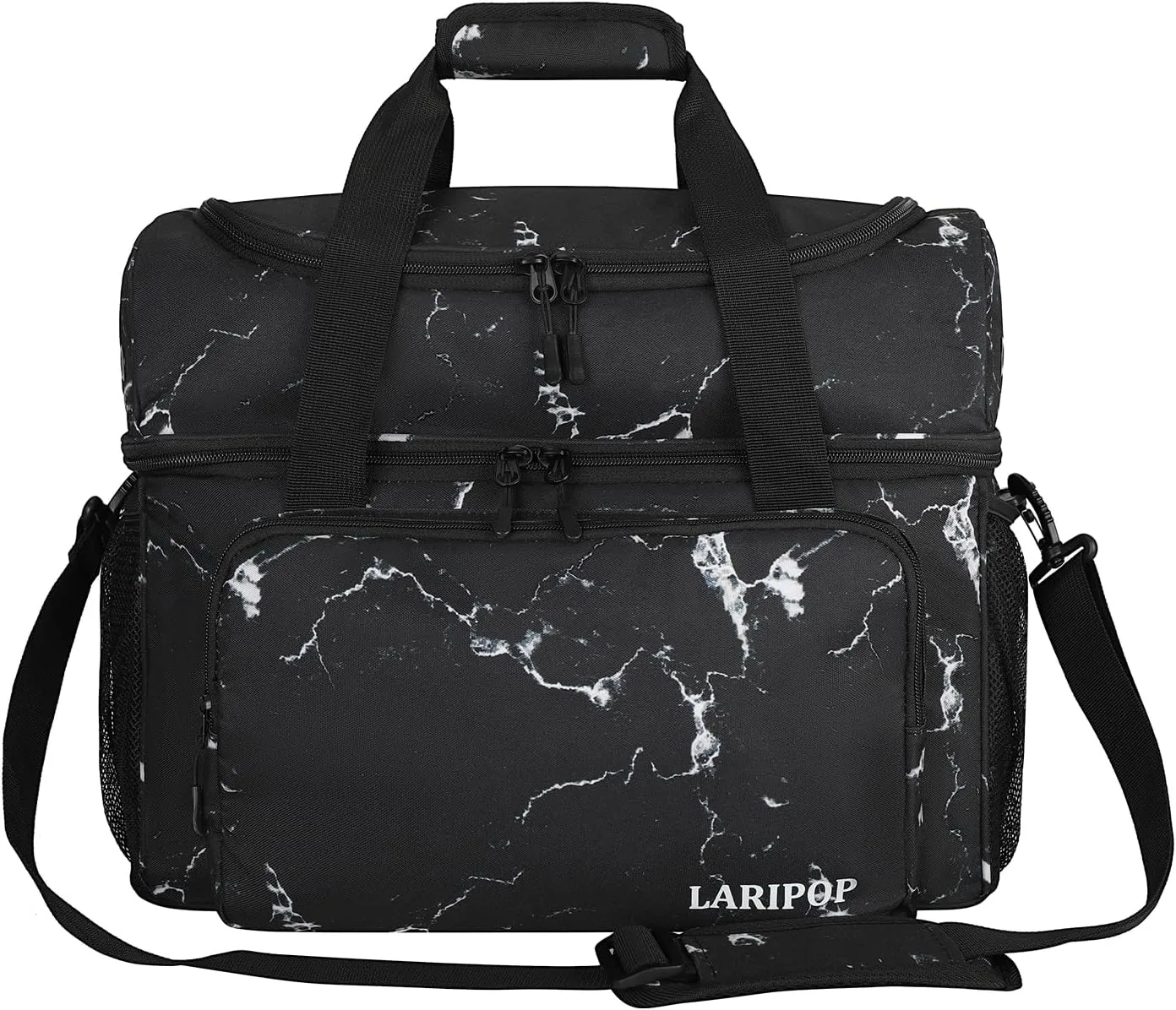 Bowling Ball Bag with Double Ball Holder - Fits Bowling Shoes Up to Mens Size 16