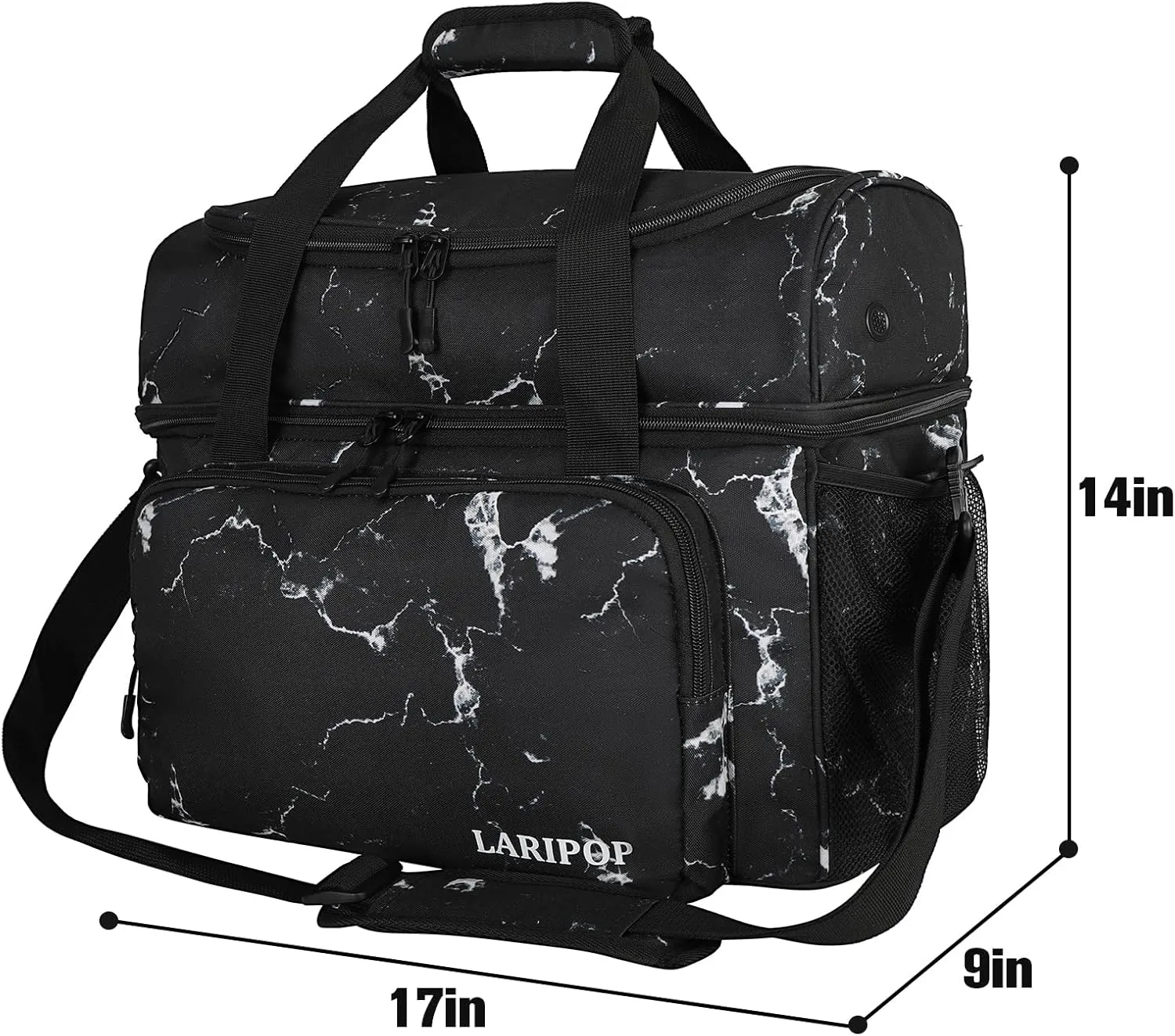 Bowling Ball Bag with Double Ball Holder - Fits Bowling Shoes Up to Mens Size 16