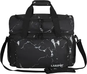 Bowling Ball Bag with Double Ball Holder - Fits Bowling Shoes Up to Mens Size 16