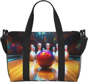 bowling ball print Travel Duffel Bag, Sports Tote Gym Bag, Swim Pool Bag Large Shoulder Tote Bag for Beach Weekender