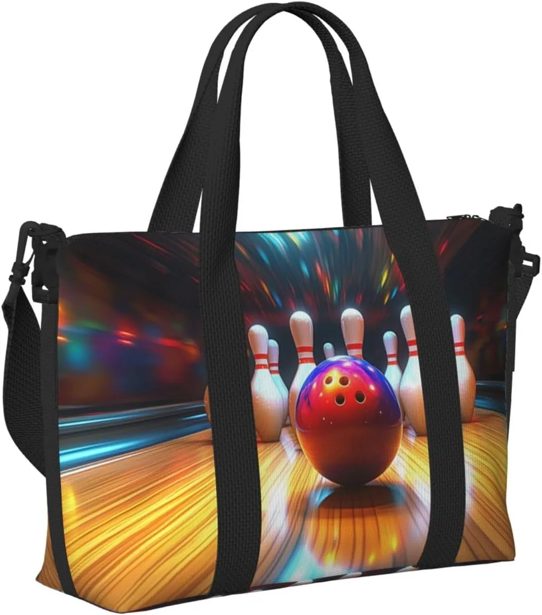 bowling ball print Travel Duffel Bag, Sports Tote Gym Bag, Swim Pool Bag Large Shoulder Tote Bag for Beach Weekender