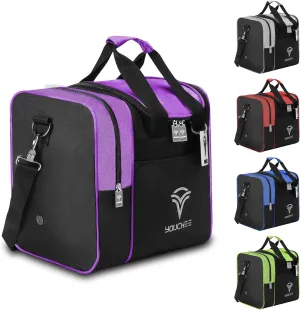 Bowling Ball Tote Bag with Padded Holder, Holds One Bowling Ball and Shoes Up to Mens Size 13, Multifunction Accessory Pockets