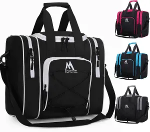 Bowling Ball Tote - Single Ball Bag with Padded Holder - Fits Shoes Up to Mens Size 14