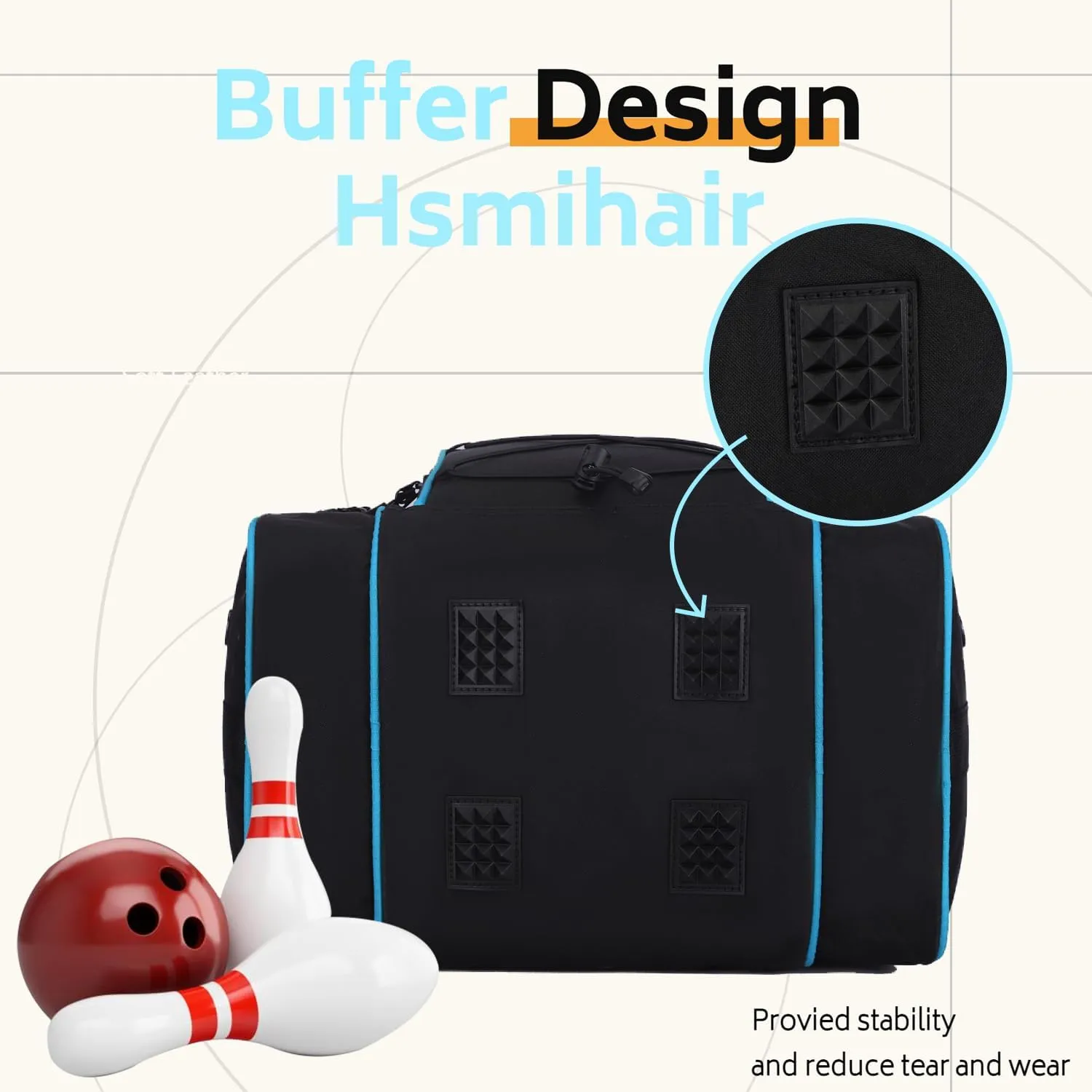 Bowling Ball Tote - Single Ball Bag with Padded Holder - Fits Shoes Up to Mens Size 14