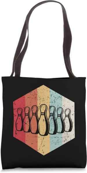 Bowling Bowler Retro Bowling Pins Bowling Sport Bowl Tote Bag