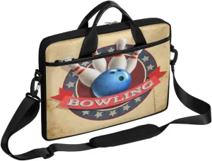 Bowling Sport Ball Laptop Computer Bag Waterproof Shoulder Messenger Bag 13-15 inch Durable Laptop Tote Bag with Shoulder Strap Handle Lightweight Crossbody Briefcase