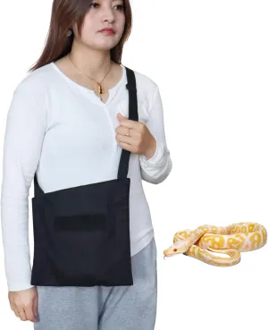 Breathable Snake Carrier Bag for Travel - Escape-Proof Canvas Reptile Transport Bag with Adjustable Strap & Fleece Lining, Ideal for Ball Pythons, Vet Visits, Camping