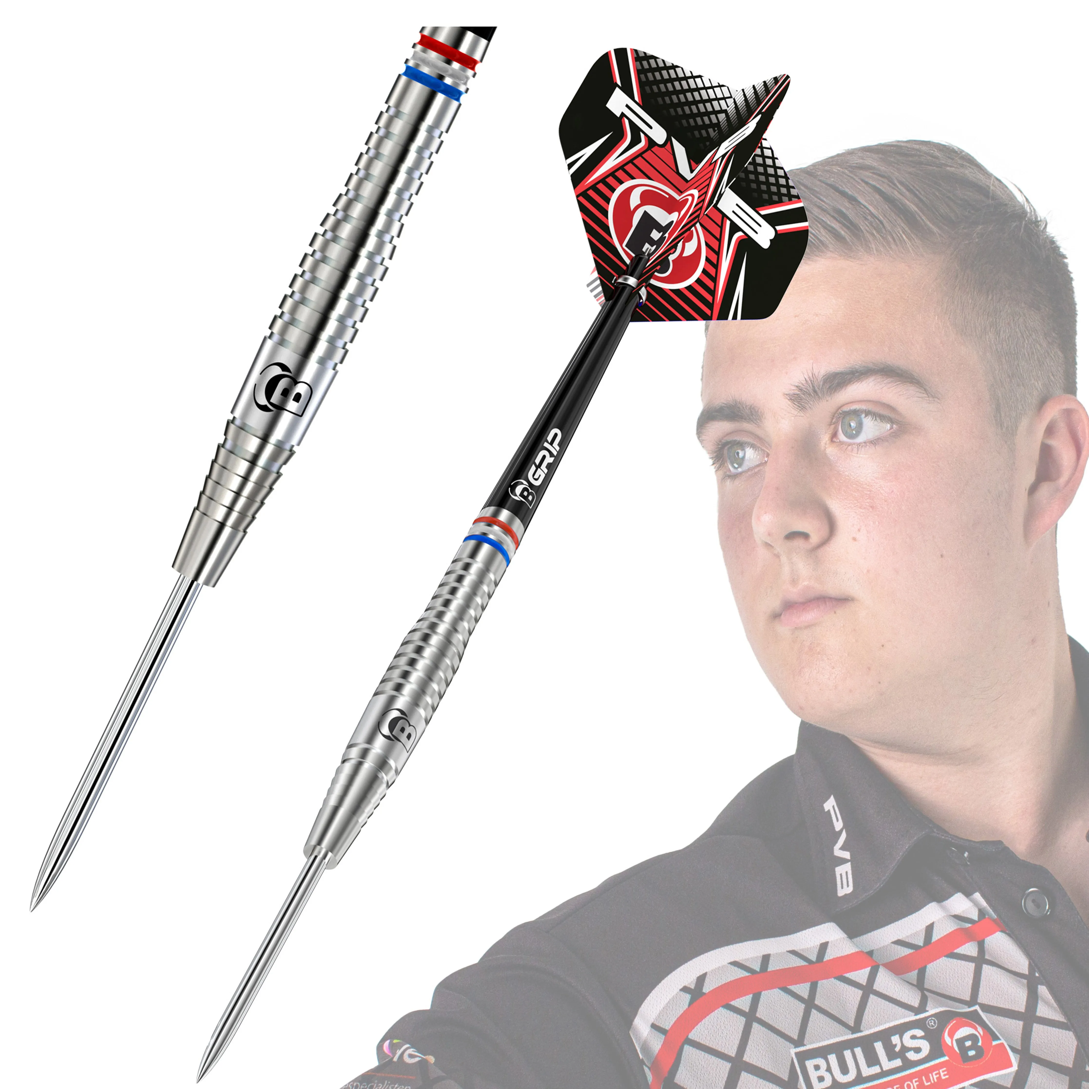 BULL'S Challenger Steeldart P. Van Bijnen Steel Tip Darts - 90% Tungsten - 25g