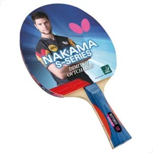 Butterfly Nakama S-8 Table Tennis Racket – Professional ITTF Approved Ping Pong Paddle – Flextra Table Tennis Rubber and Thick Sponge Layer Ping Pong Racket – 2 Ping Pong Balls Included, Red/Black