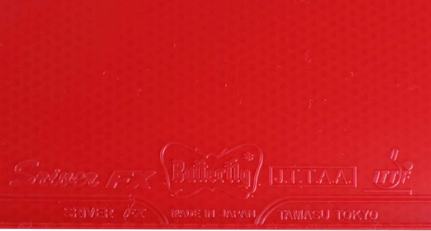 Butterfly Sriver FX Table Tennis Rubber | 1.9 mm or 2.1 mm | Red or Black | 1 Inverted Table Tennis Rubber Sheet | Professional Butterfly Table Tennis Rubber