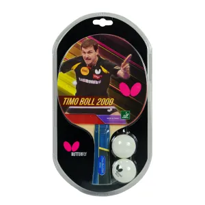 Butterfly Timo Boll 2000 Table Tennis Paddle (2 Balls Included)