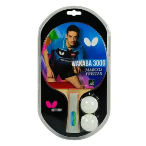 Butterfly Wakaba 3000 Table Tennis Paddle (2 Balls Included)