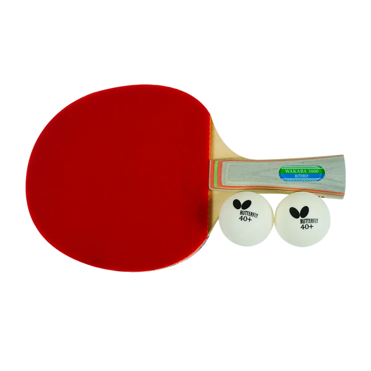 Butterfly Wakaba 3000 Table Tennis Paddle (2 Balls Included)