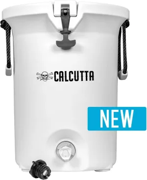 Calcutta Outdoors Renegade Hydrate Water Jug | Heavy Duty Beverage Dispenser | LED Drain Plug Light | EZ Lift Rope Handles | Non-Slip Rubber Feet | 10 Gallon | Tan