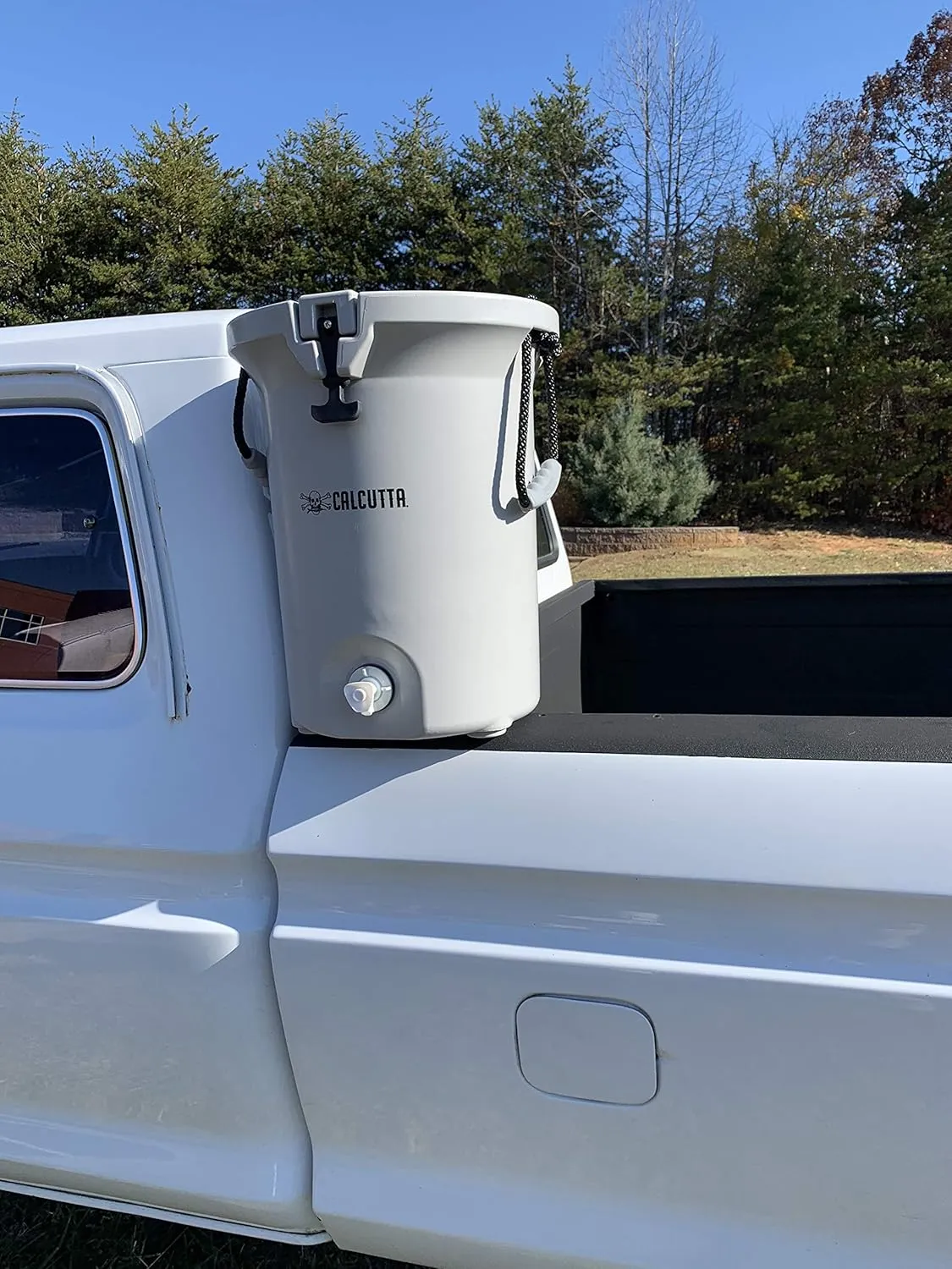 Calcutta Outdoors Renegade Hydrate Water Jug | Heavy Duty Beverage Dispenser | LED Drain Plug Light | EZ Lift Rope Handles | Non-Slip Rubber Feet | 10 Gallon | Tan