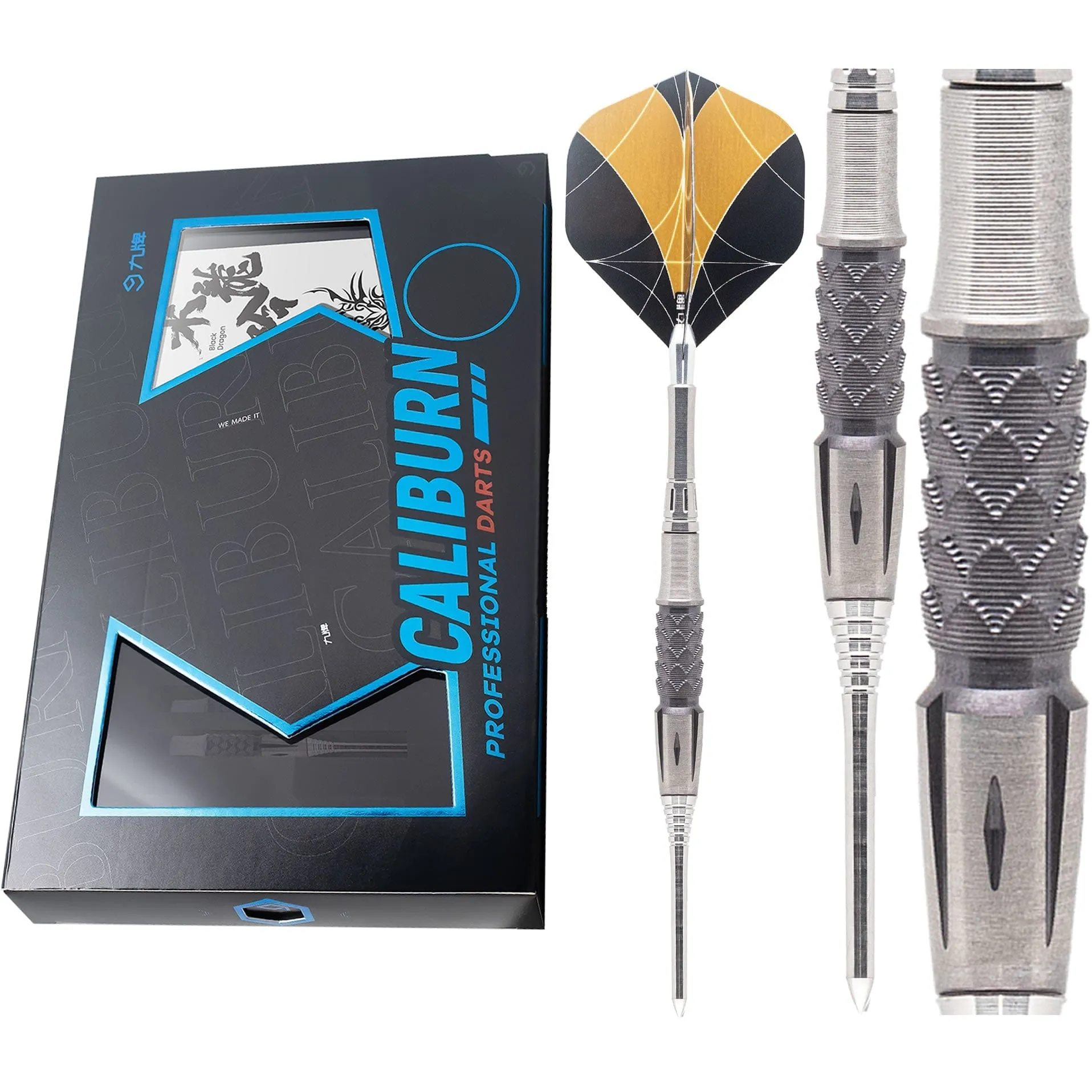 Caliburn Black Dragon Darts - Steel Tip - 97.5% - Black