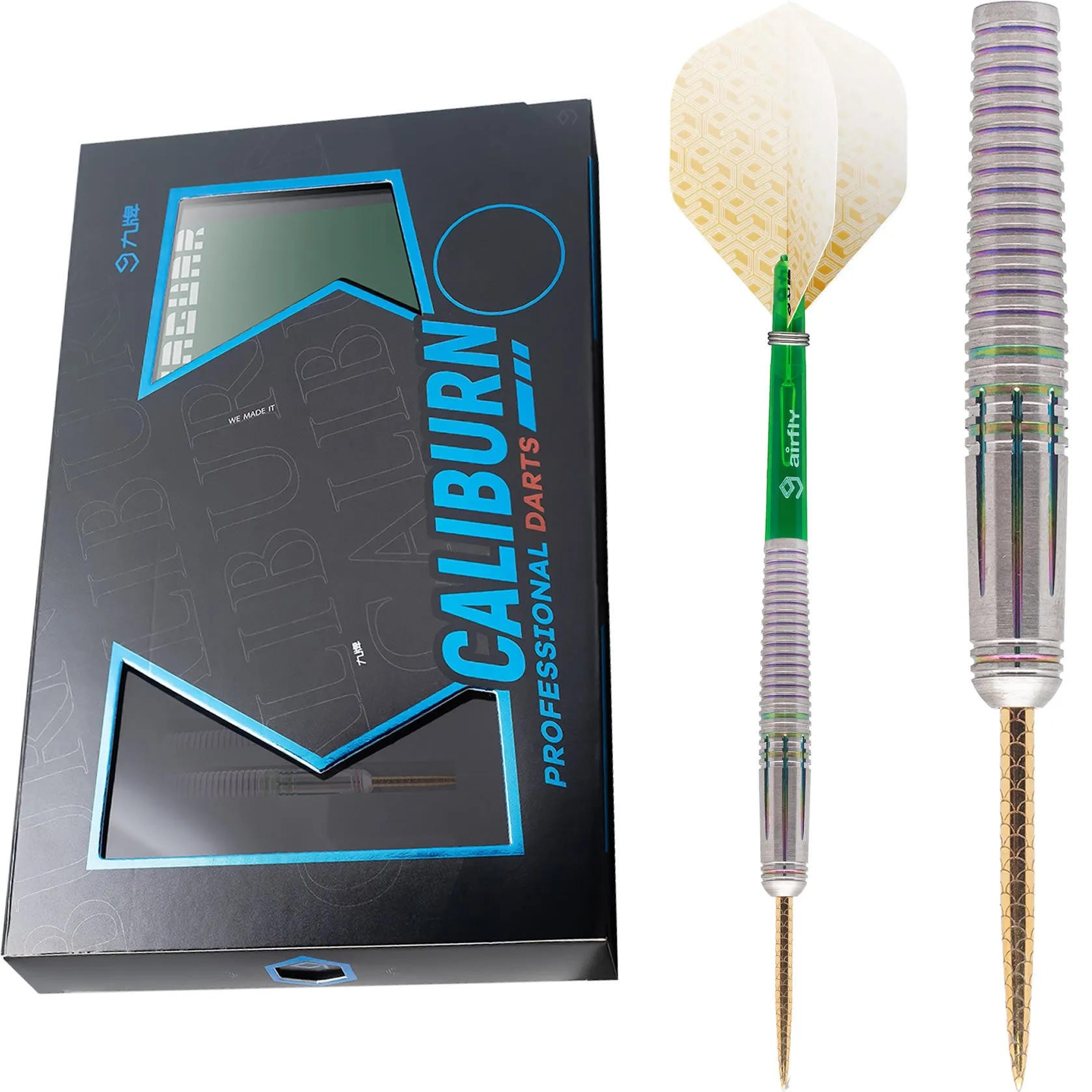 *Caliburn Jaguar Darts - Steel Tip - 90% - Rainbow