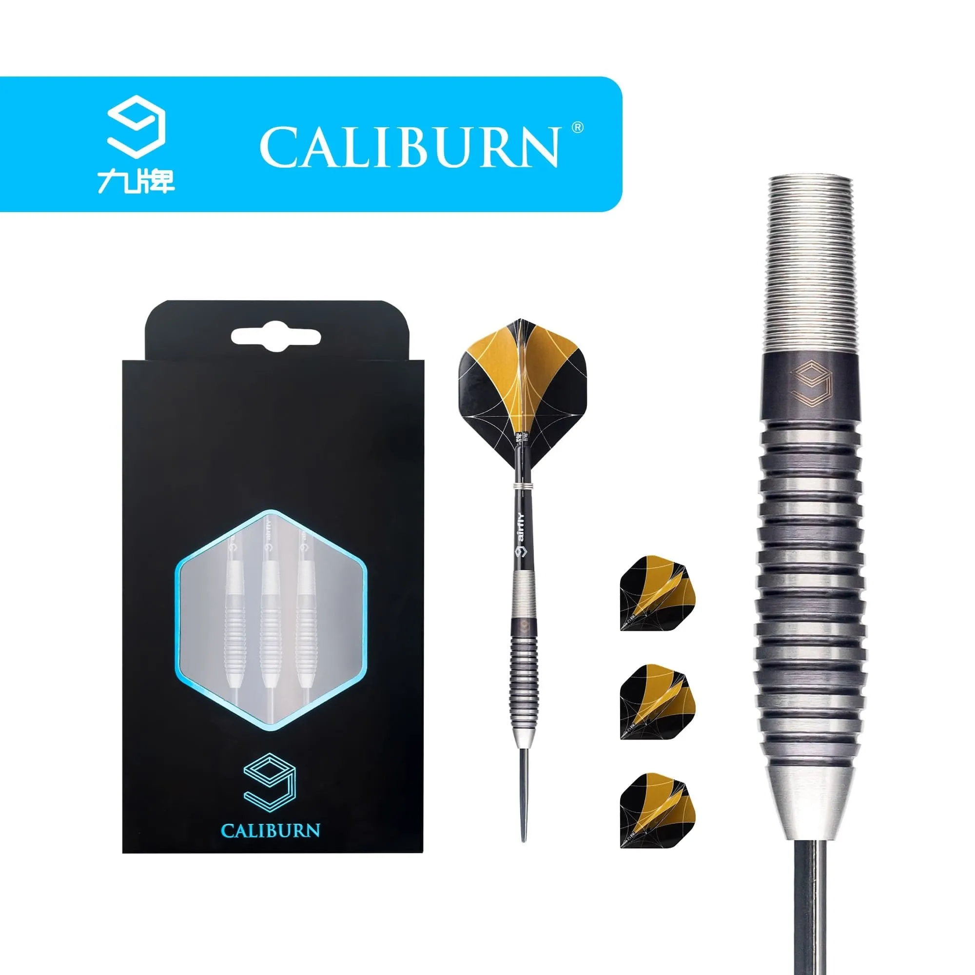 Caliburn Stallion Darts - Steel Tip - 90% - S4 - Black