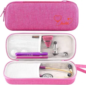 Canboc Hard Stethoscope Case Compatible with 3M Littmann Classic III, Lightweight II S.E, Cardiology IV, MDF Acoustica Stethoscope, Mesh Bag fit Medical Scissors, Penlight, Oral Thermometer, Raspberry