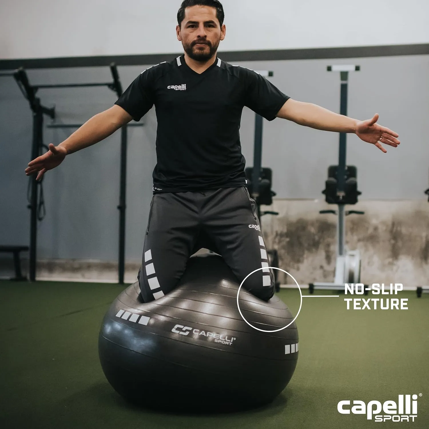 Capelli Sport Exercise Ball for Yoga, Balance Ball, Pilates, Anti Burst Slip Resistant, Quick Pump