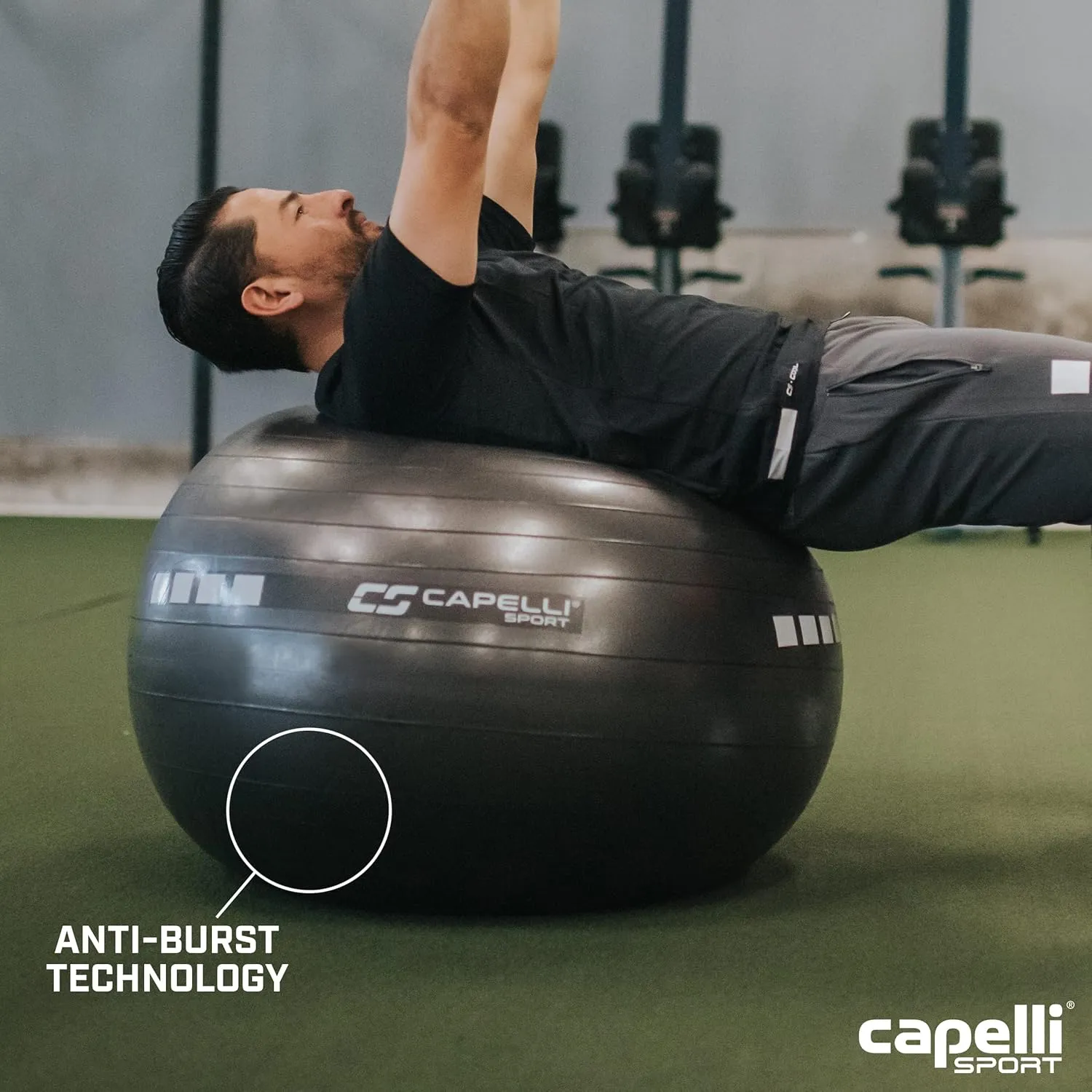 Capelli Sport Exercise Ball for Yoga, Balance Ball, Pilates, Anti Burst Slip Resistant, Quick Pump