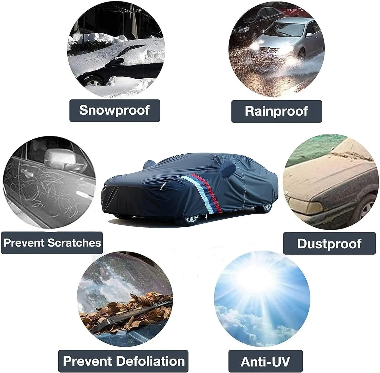 Car Cover Waterproof Compatible with Daimler 2.8/5.3/Coupe/Daimler/Dart Outdoor Car Covers All Weather Waterproof Breathable Large Car Cover with Zipper,Custom Full Car Cover,for Snow Rain Protection