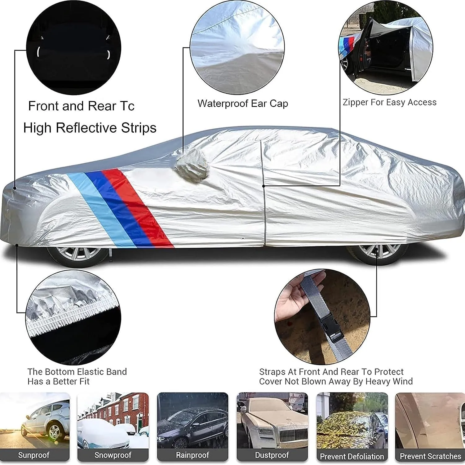Car Cover Waterproof Compatible with Daimler 2.8/5.3/Coupe/Daimler/Dart Outdoor Car Covers All Weather Waterproof Breathable Large Car Cover with Zipper,Custom Full Car Cover,for Snow Rain Protection