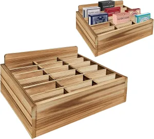 Card Display Shelf - Wooden Playing Card Display Card Display Case Card Holders for Playing Cards (Small- 18 Decks) - No Assembly Required
