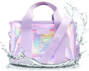 Case-Mate Soap Bubble Small Beach Tote - Iridescent Beach Bag with Crossbody Strap for Women - Waterproof, Tip-Proof, Foldable & Washable - Tote Bag for Pool, Travel and Vacation