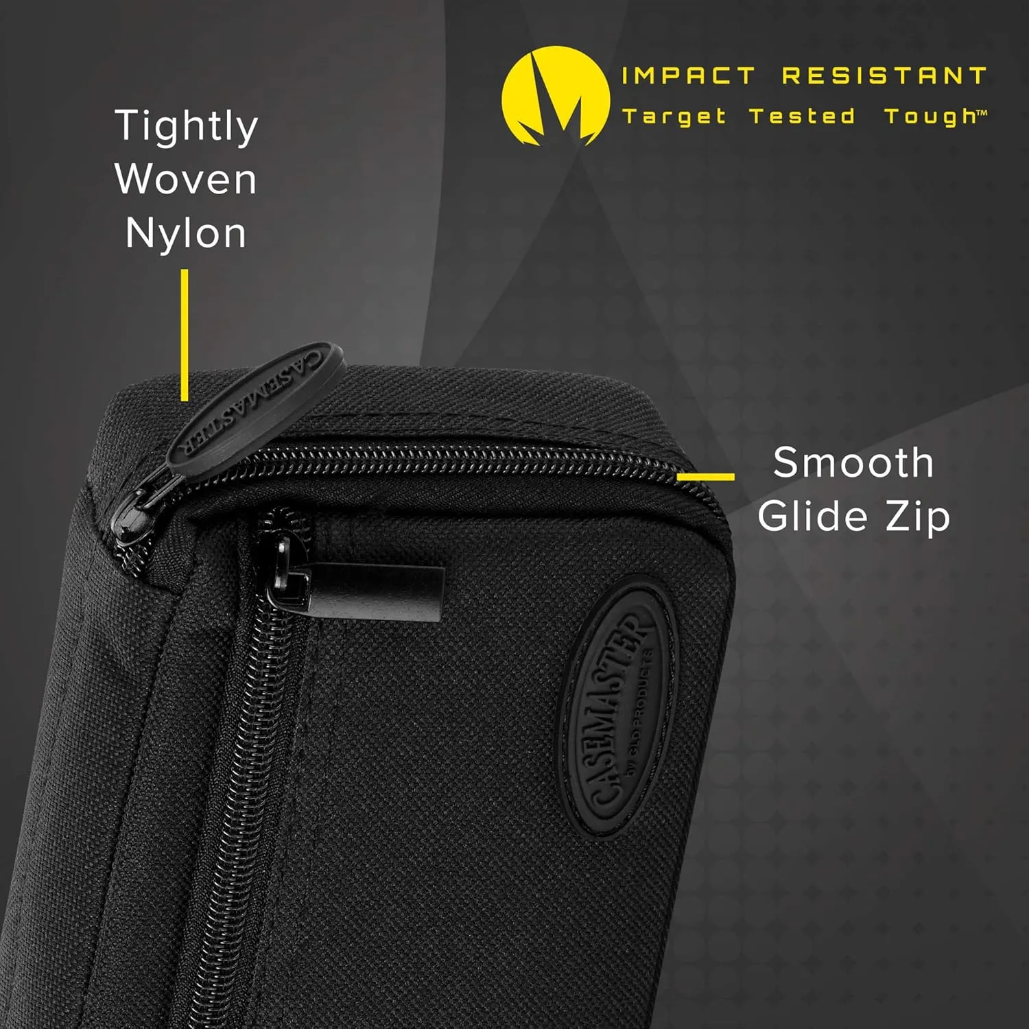 Casemaster Plazma Dart Case for Soft and Steel Tip Darts, Holds 3 Darts and Features Built-In Storage Tube and Pockets for Flights, Tips, Shafts, and Personal Items