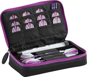 Casemaster Plazma Dart Case for Soft and Steel Tip Darts, Holds 3 Darts and Features Built-In Storage Tube and Pockets for Flights, Tips, Shafts, and Personal Items