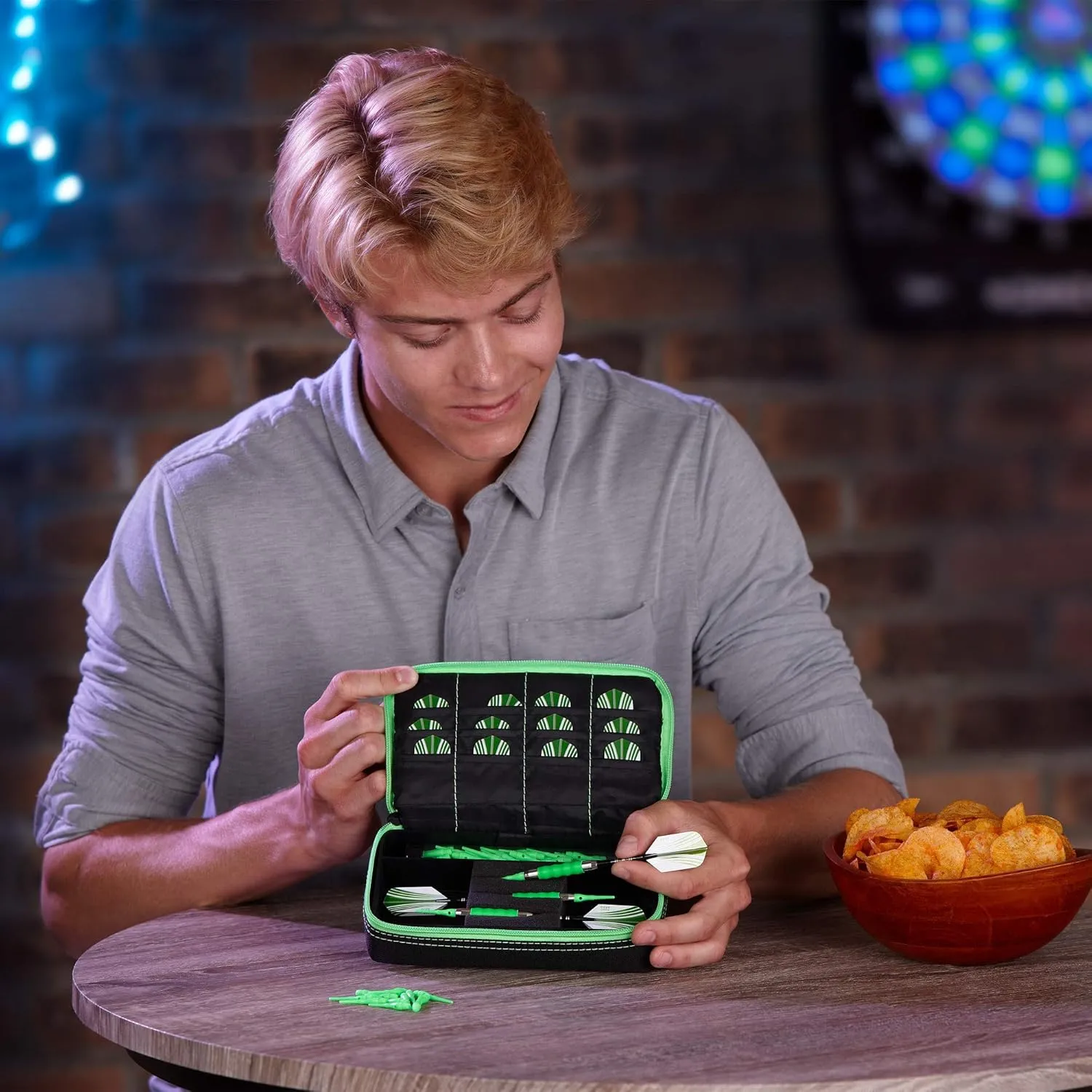 Casemaster Plazma Plus, 3 Dart Case for Soft and Steel Tip Darts Features Large Front Mobile Device Pocket, Built-in Storage Tube and Pockets for Flights, Tips, Shafts, and Personal Items
