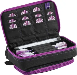 Casemaster Plazma Plus, 3 Dart Case for Soft and Steel Tip Darts Features Large Front Mobile Device Pocket, Built-in Storage Tube and Pockets for Flights, Tips, Shafts, and Personal Items
