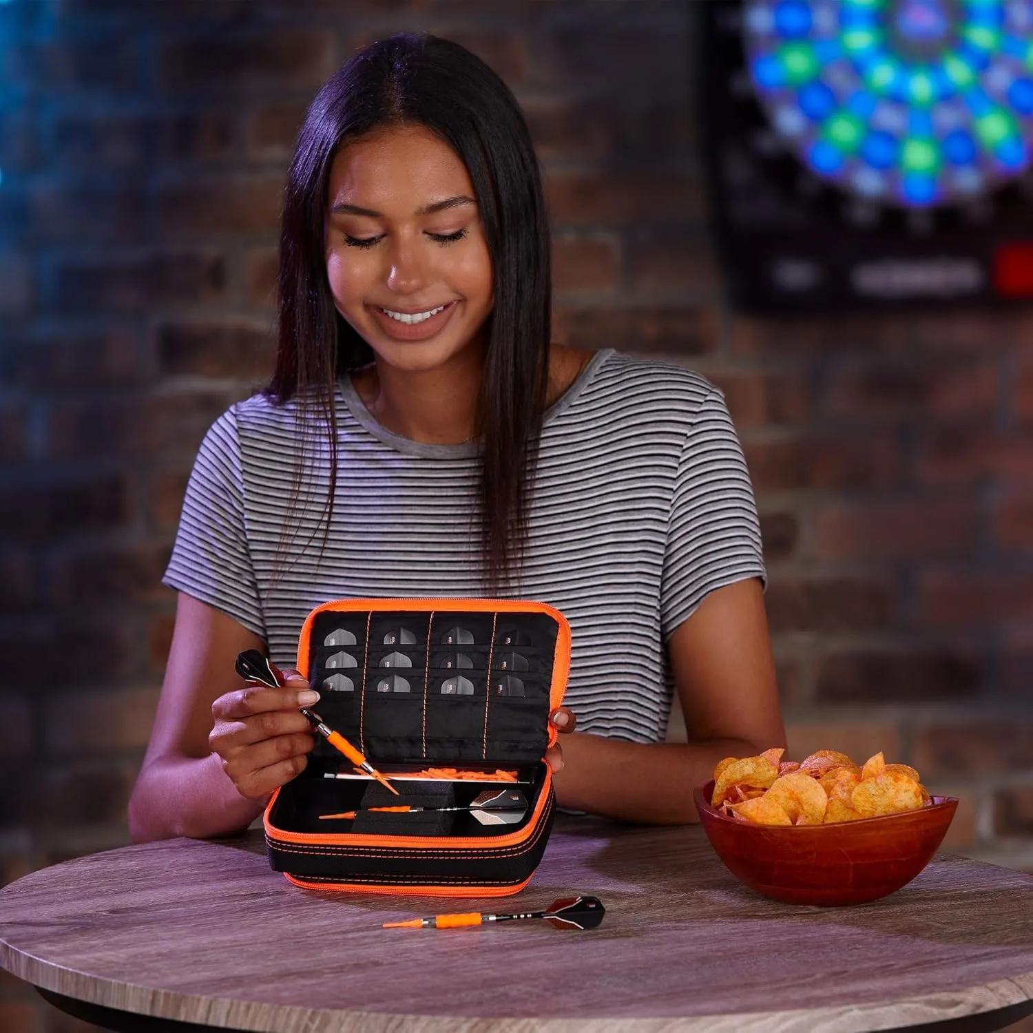 Casemaster Plazma Plus, 3 Dart Case for Soft and Steel Tip Darts Features Large Front Mobile Device Pocket, Built-in Storage Tube and Pockets for Flights, Tips, Shafts, and Personal Items
