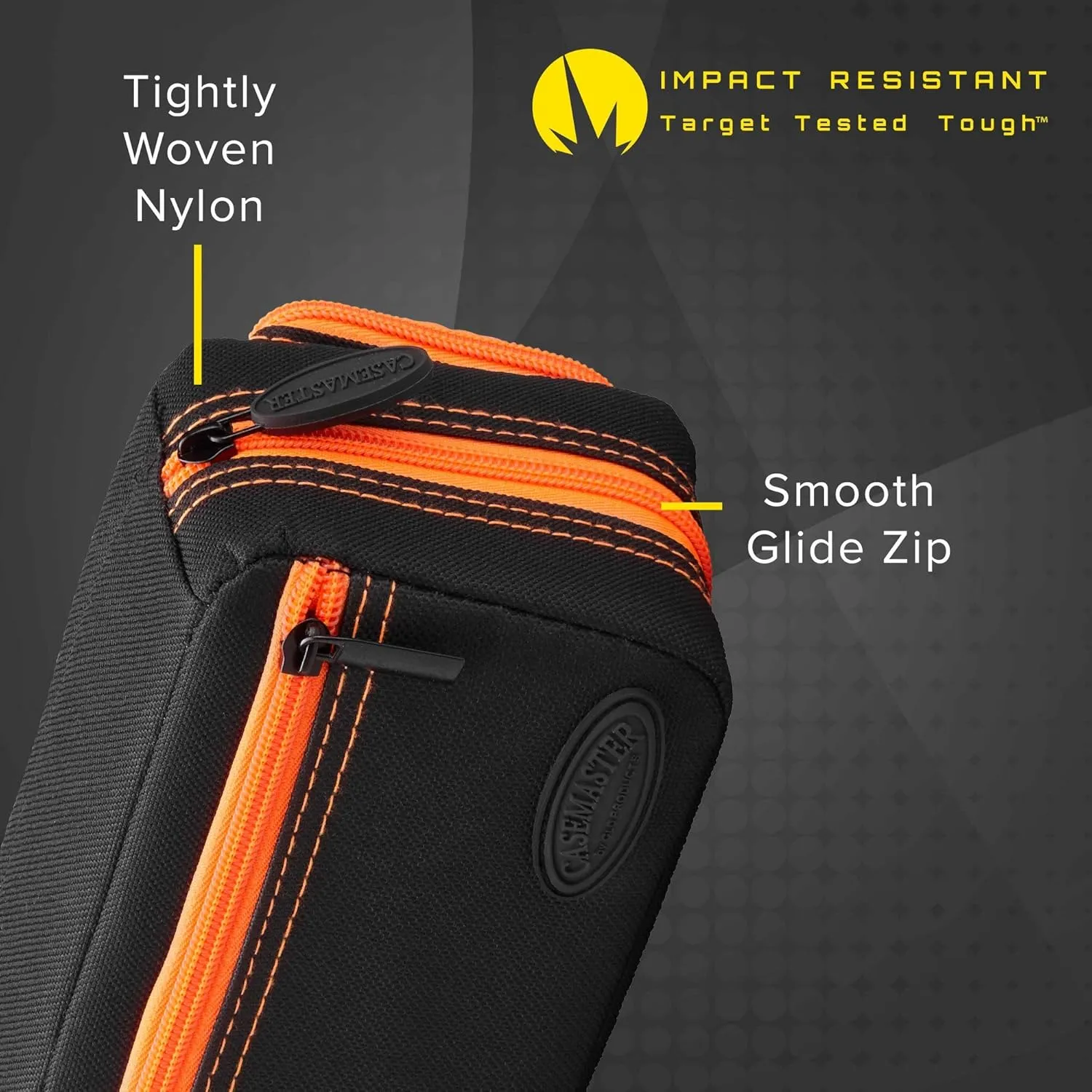 Casemaster Plazma Pro, 6 Dart Case for Soft and Steel Tip Darts, Features Large Front Mobile Device Pocket, Built-In Storage Tubes and Pockets for Flights, Tips, Shafts, and Personal Items