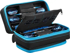 Casemaster Plazma Pro, 6 Dart Case for Soft and Steel Tip Darts, Features Large Front Mobile Device Pocket, Built-In Storage Tubes and Pockets for Flights, Tips, Shafts, and Personal Items