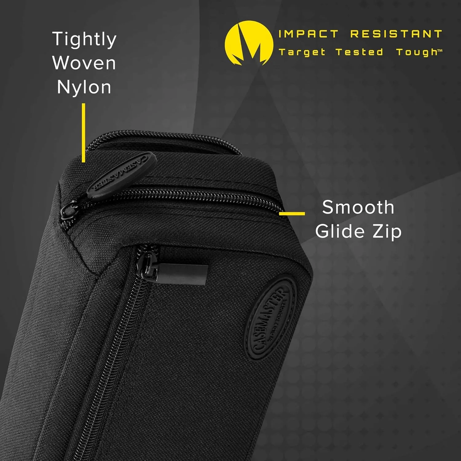 Casemaster Plazma Pro, 6 Dart Case for Soft and Steel Tip Darts, Features Large Front Mobile Device Pocket, Built-In Storage Tubes and Pockets for Flights, Tips, Shafts, and Personal Items