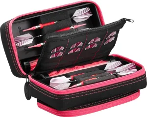 Casemaster Plazma Pro, 6 Dart Case for Soft and Steel Tip Darts, Features Large Front Mobile Device Pocket, Built-In Storage Tubes and Pockets for Flights, Tips, Shafts, and Personal Items