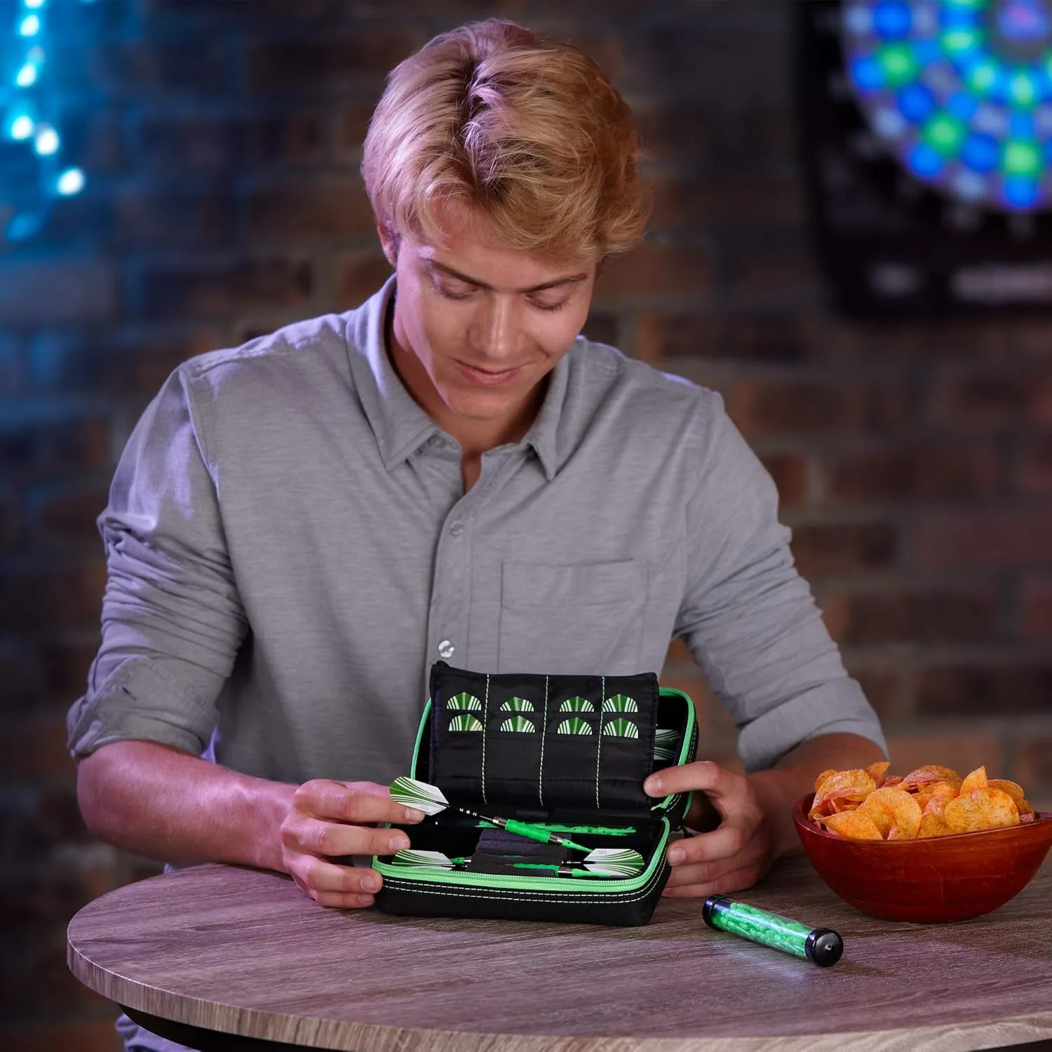Casemaster Plazma Pro, 6 Dart Case for Soft and Steel Tip Darts, Features Large Front Mobile Device Pocket, Built-In Storage Tubes and Pockets for Flights, Tips, Shafts, and Personal Items