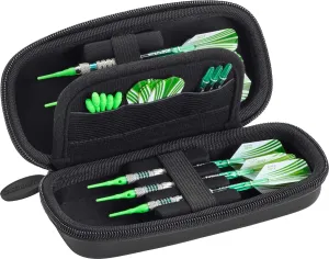 Casemaster Sentry Dart Case Slim EVA Shell for Steel and Soft Tip Darts, Hold 6 Darts and Features Built-in Storage for Flights, Tips and Shafts