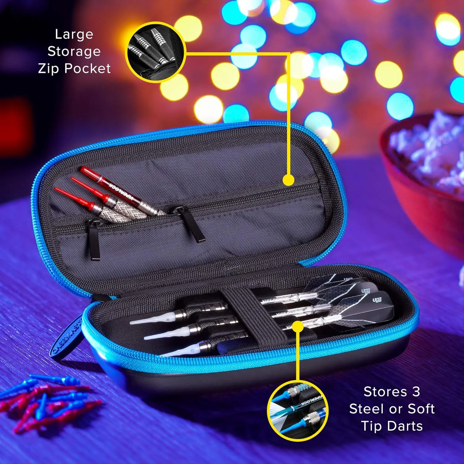 Casemaster Warden Dart Case for Steel and Soft Tip Darts, with a Tough EVA Foam Outer Shell for Maximum Toughness and Durability, Holds 3 Darts