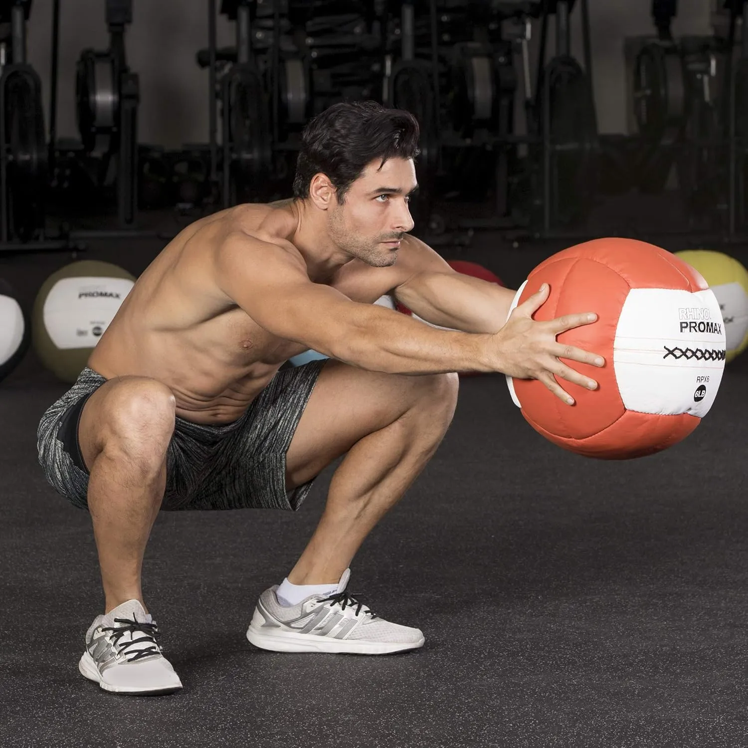 Champion Sports Rhino Promax Slam Balls, 10 lb, Soft Shell with Non-Slip Grip, Medicine Wall Exercise Ball for Weightlifting, Plyometrics, Cross Training, & Home Gym Fitness