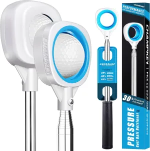 CHAMPKEY Performance Golf Ball Retriever Single Sided - Thicken Stainless Steel Shaft with Rubber Grip Golf Retriever - Available in 9Ft / 12Ft / 14.5Ft / 16.3Ft