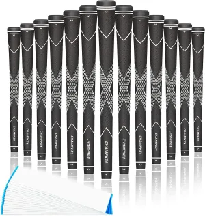 CHAMPKEY Premium Rubber Golf Grips 13 Pack | High Traction and Feedback Rubber Golf Club Grips | Choose Between 13 Grips with 15 Tapse and 13 Grips with All Kits