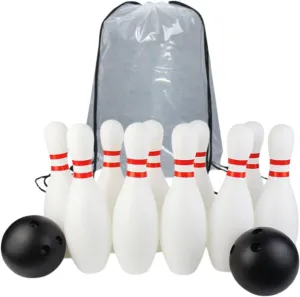 Children's Bowling Set with 10 Pins and 2 Balls, Comes with Storage Bag for Yard Activities