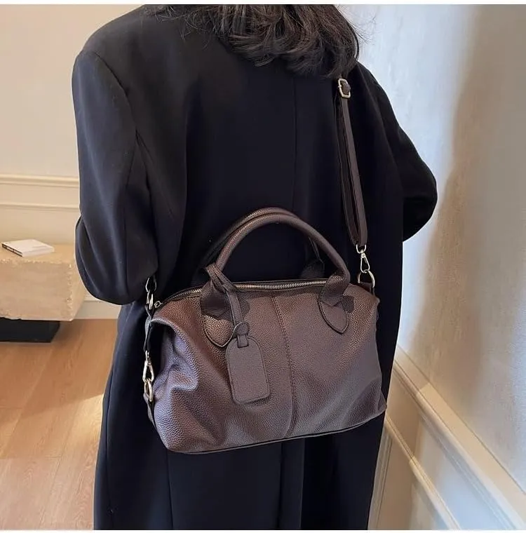 City Bowling Bags Trendy Women's Leather Tote Bag Preppy Cute Purse Y2k Streetwear Cute Purse