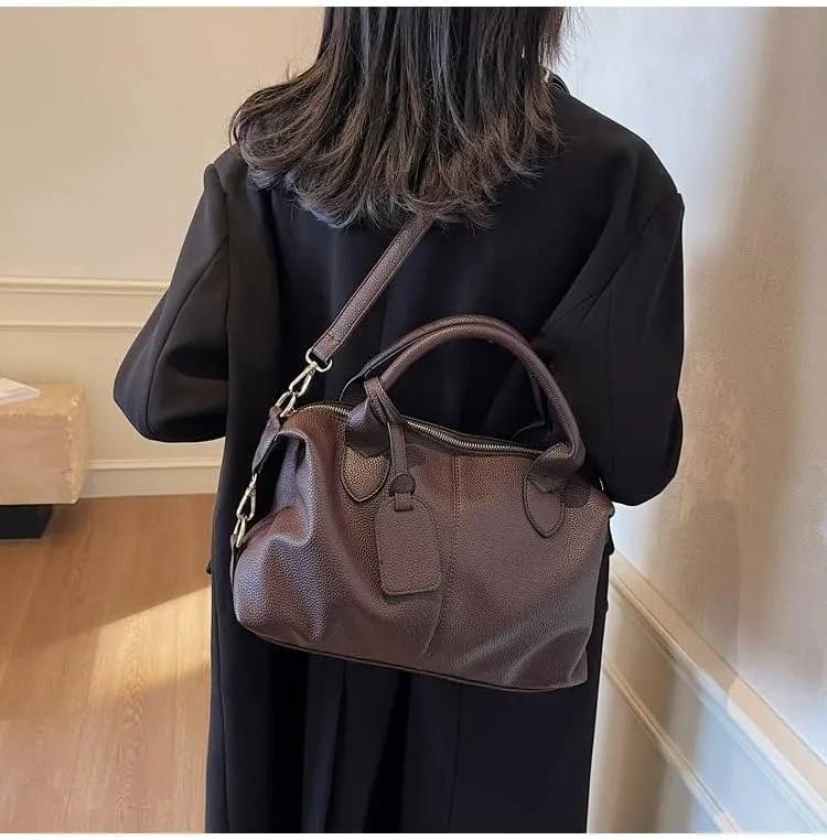 City Bowling Bags Trendy Women's Leather Tote Bag Preppy Cute Purse Y2k Streetwear Cute Purse
